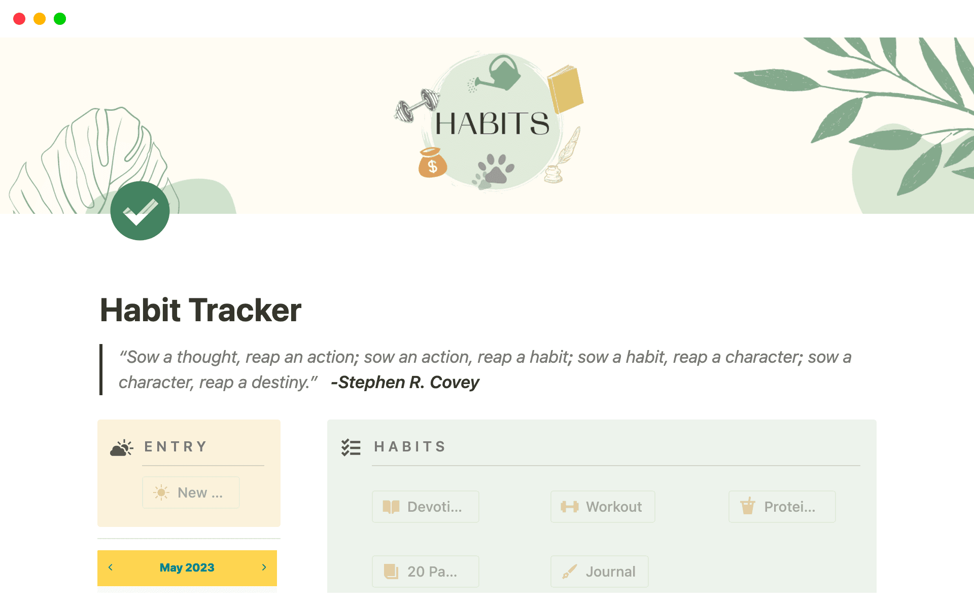 Screenshot of Top 8 Free Habit Tracking Templates collection by Notion